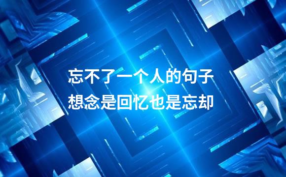 忘不了一个人的句子 想念是回忆也是忘却